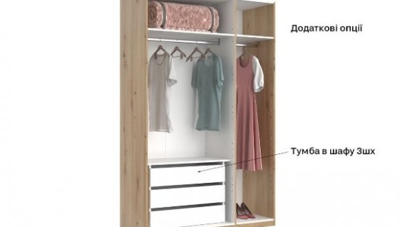 Шафа 3дв Міромарк Тедді 3 дверний дуб артизан 135 см 10