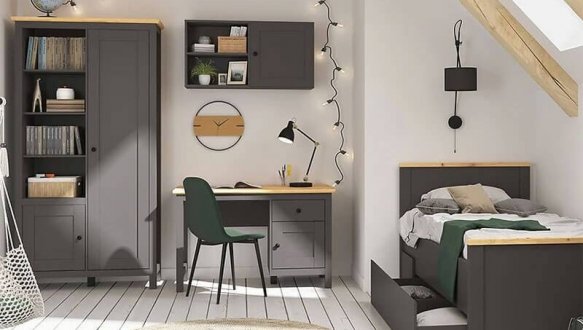 Шафа комбінована BRW Poland SZF2D Hesen 2 дверна чорна 106 см 0