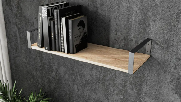 Полка настенная сонома/черный XR21