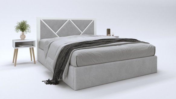 Кровать деревянная с мягкой вставкой DrevKO Стиль 2 2