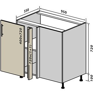 №16 Тумба нижня уні 95 Люкс RODOS