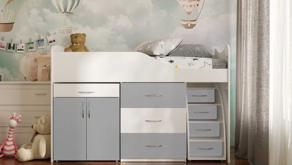 Ліжко кімната зі столом №5 Viorina Deko Корпус білий 13