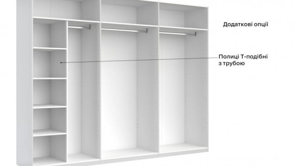 Шкаф 6Дв с зеркалом Миромарк Асти 6 дверный дуб крафт 275 см 5