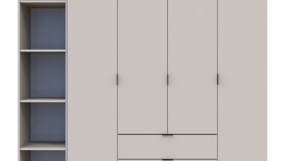 Шкаф Дорос Гелар кашемир с Этажеркой 4 дверный 193,2 см 4