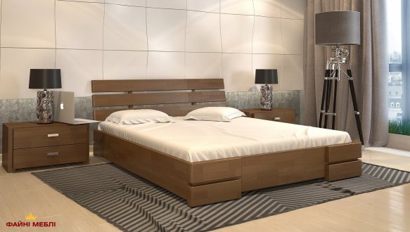 Кровать деревянная ArborDrev Дали Люкс с подьемным механизмом и нишей для белья Сосна / Бук 5