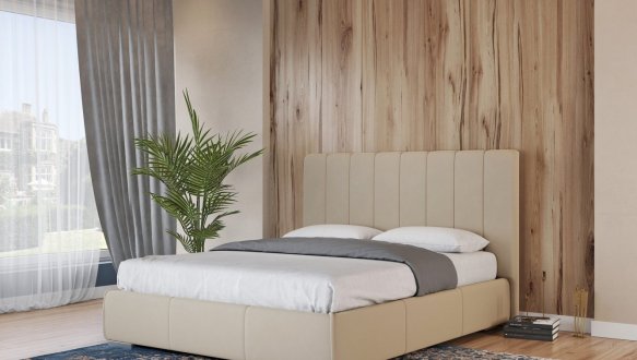 Кровать мягкая двуспальная Лев Венеция 3