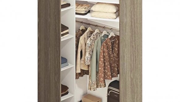 Угловой шкаф-купе 1,1 м ДСП с цветным стеклом 2