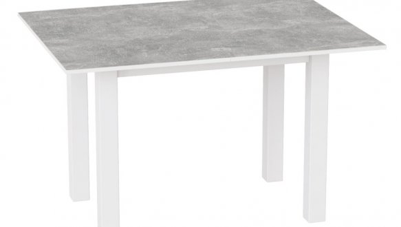 Стол-трансформер Dinner Glass Ателье светлый/Белые ноги/Жемчужина белая стекло 1