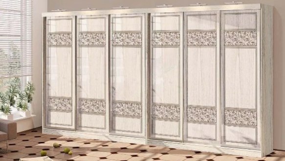 Шкаф-купе Комфорт мебель Валенсия дуб трюфель 6 дверный 540 см