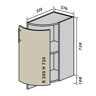 №17R Тумба нижня полиця 28 Люкс RODOS