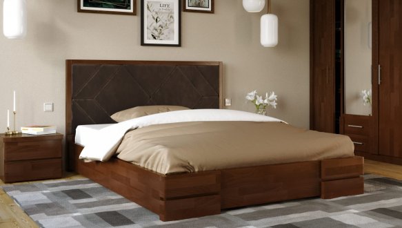 Кровать деревянная с мягкой вставкой ArborDrev Тиффани Сосна / Бук 4