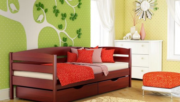 Ліжко дитяче Масив бука Естелла Нота Плюс 1