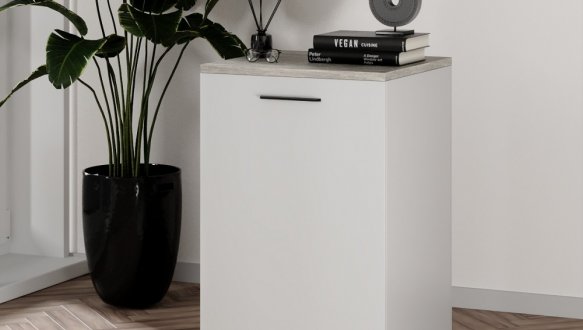 Тумба-трансформер Dolli Белый бриллиант/Ателье светлый 1