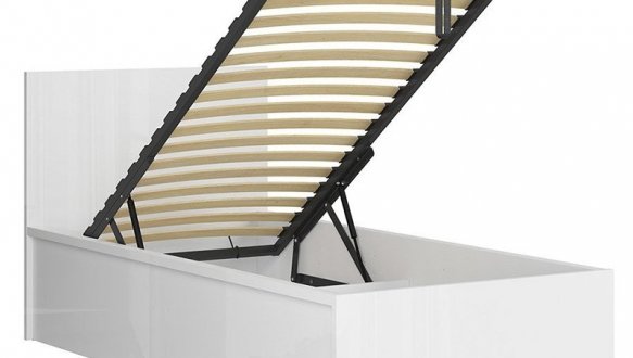 Кровать односпальная BRW Poland LOZ/90/B Tetrix / Тетрикс с подьемним механизмом и нишей для белья ДСП 3