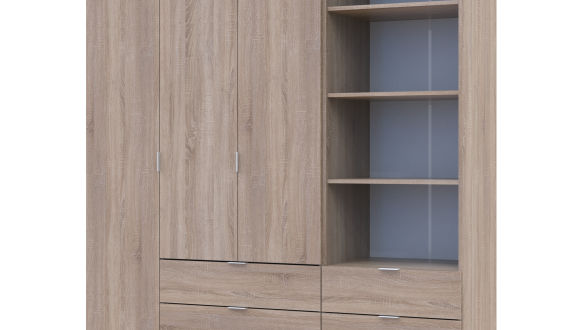 Шкаф для одежды Дорос Гелар дуб сонома 3-х дверный с пеналом 176,2 см