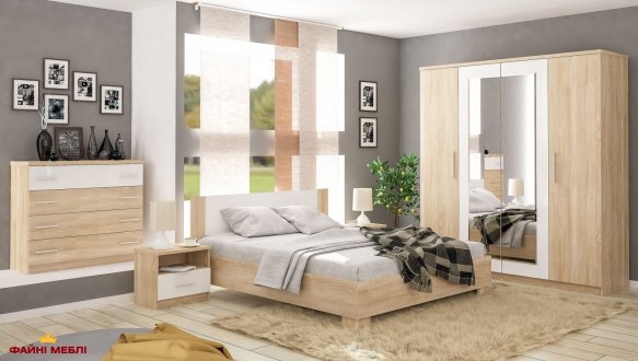 Спальня Markos/Маркос Mebel Service №2 з тумбами та шафою 4D 0