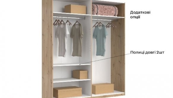 Шафа 4дв з дзеркалом Міромарк Тедді 4 дверний дуб артизан 180 см 8