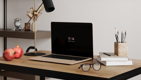 Письменный стол Brevity Loft mid Дуб крафт золотой/Чёрный металл 0