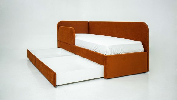 Кровать десткая мягкая с подьемным механизмом Шик Галичина Мокко 14