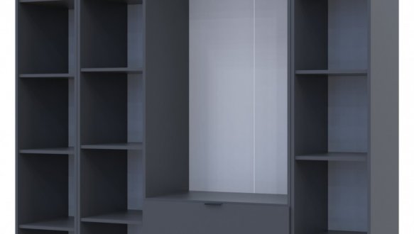 Шкаф Дорос Гелар графит с 2 Этажерками 3-х дверный 192,6 см 3