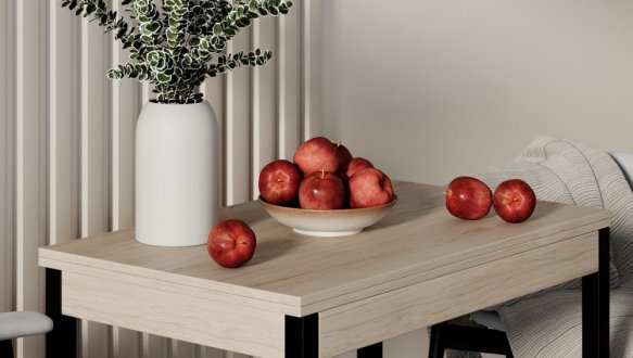 Стол-трансформер Lunch Гикори рокфорд светлый/Чёрный 0