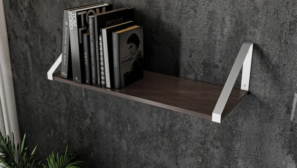 Полиця настінна венге темний/білий XT21