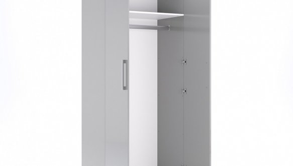 Шкаф 2дв Миромарк Меги 2 дверный шиншила серая 90 см 7