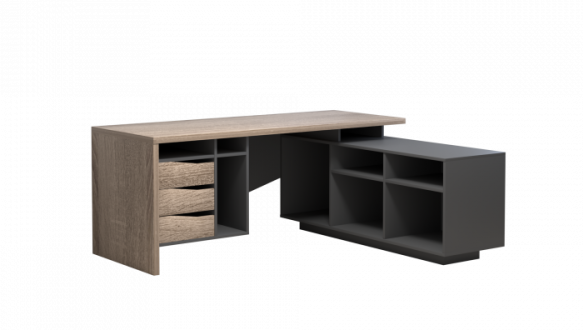 Комп'ютерний стіл Connect 1 Інтарсіо Правий/Лівий Дуб Сонома Трюфель/Антрацит 190 см 6