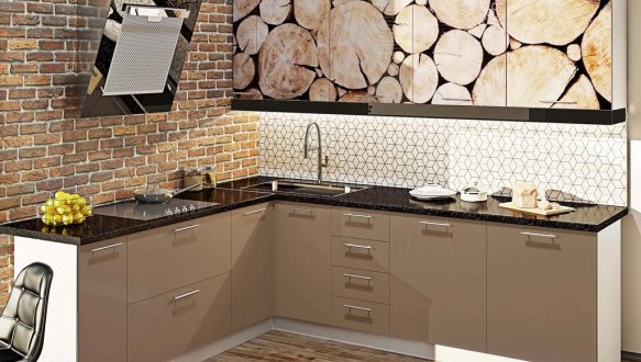 Модульная кухня Хай-тек цветная печать 10