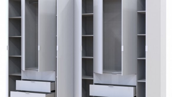 Шкаф Дорос Гелар белый 8 дверной 310 см 0