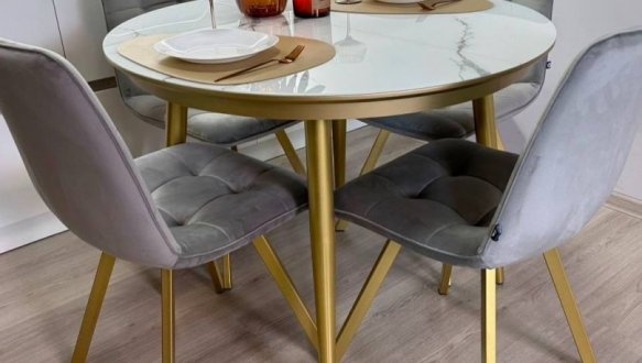 Стол Oliver раскладной ножки золото 0