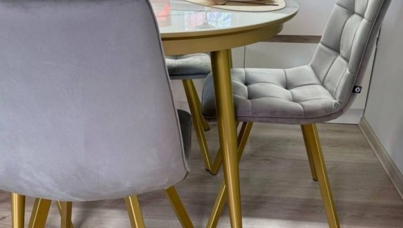 Стол Oliver раскладной ножки золото 2