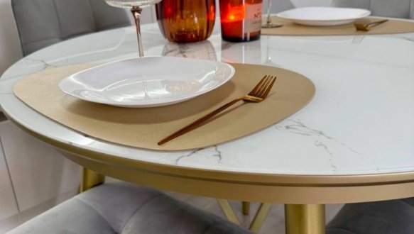 Стол Oliver раскладной ножки золото 4