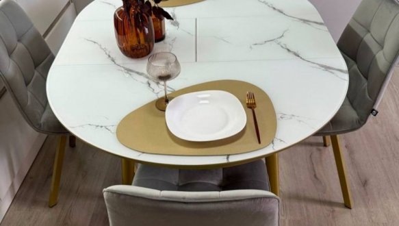 Стол Oliver раскладной ножки золото 6