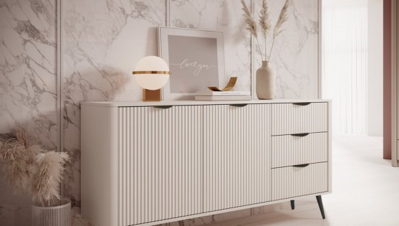 Комод 2D3S/163 Беж/Черные ножки Lante