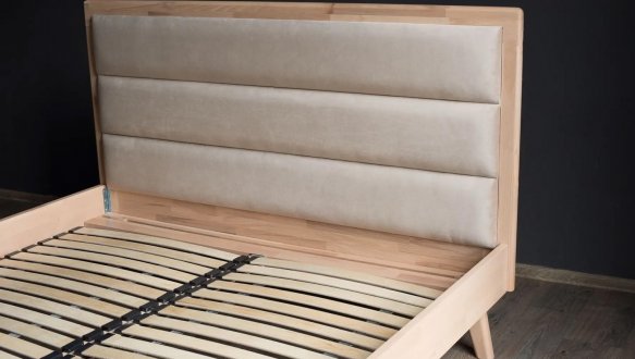 Ліжко дерев'яне з м'якою вставкою Camelia Моніка масив Бук 2