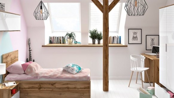 Модульная детская Zele/Зеле BRW Poland Дуб Вотан / Белый глянец 0