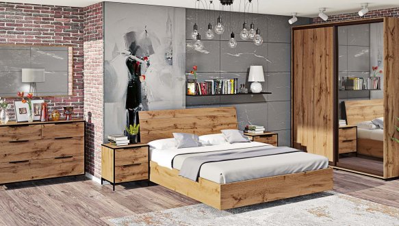 Модульна спальня Loft/Лофт Комфорт меблів Дуб золотий