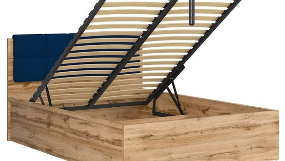 Кровать двуспальная с мягким изголовьем BRW Poland LOZ/140/B Tetrix / Тетрикс с подьемним механизмом и нишей для белья ДСП 10