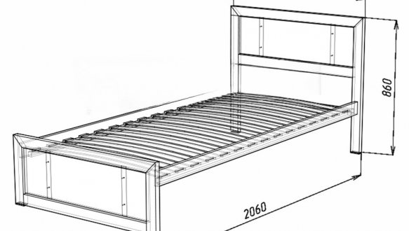 Кровать LOFT 90×200 Дуб Сонома / Чёрный мат MebliRoMax 0