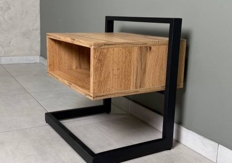 Тумба приліжкова LOFT Soft Дуб Сонома / Чорний мат MebliRoMax 0