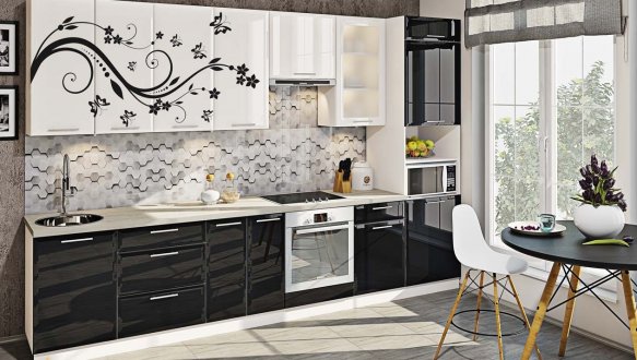 Модульная кухня Хай-тек цветная печать 12
