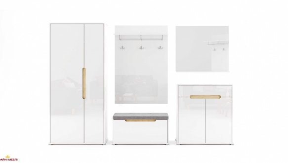 Модульная прихожая Миромарк Стелла Белый глянец 3