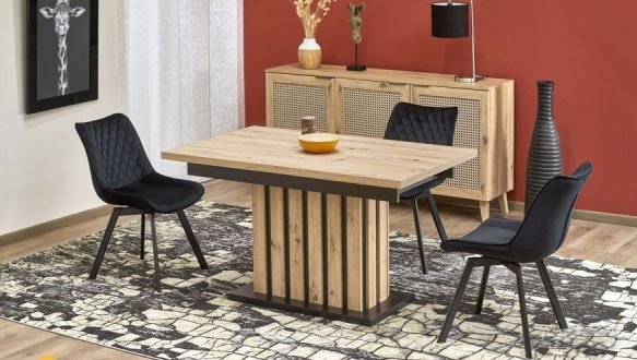 Стол Lamello дуб артизан/черный 4