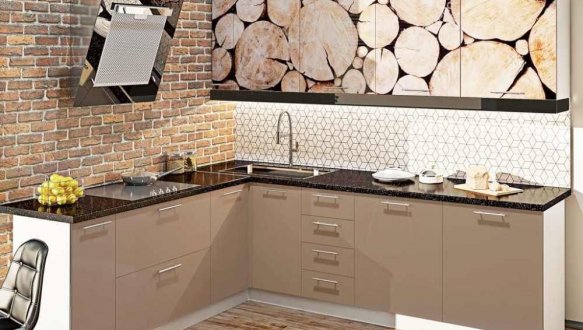 Модульна кухня Фарбований високий глянець з друком 12