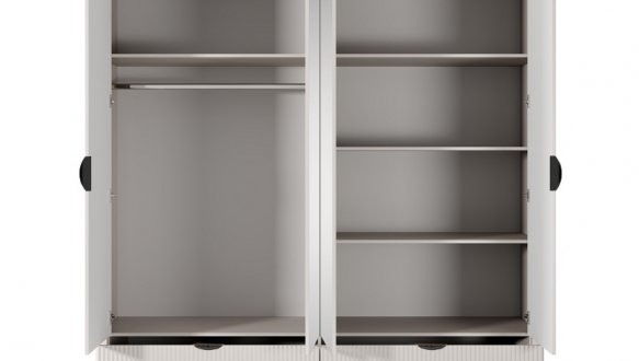 Шкаф 4D2S/213 Perfect Home Lante 4 дверный Беж/Черные ручки 213 см 1