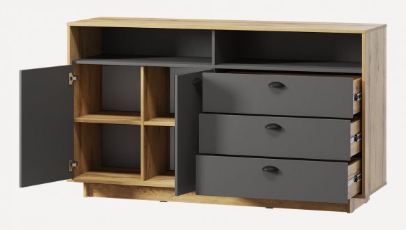 Тумба Куба К002 L/R Антрацит / Дуб аппалачи Морели 2