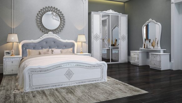 Модульная спальня Luiza/Луиза Миромарк Белый глянец 5