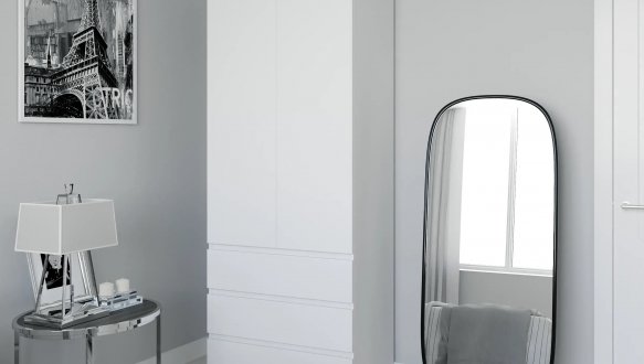 Шафа Морелі Т211 2 дверна білий з трубою 80 см