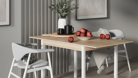 Стіл-трансформер Lunch Дуб сонома/Білий